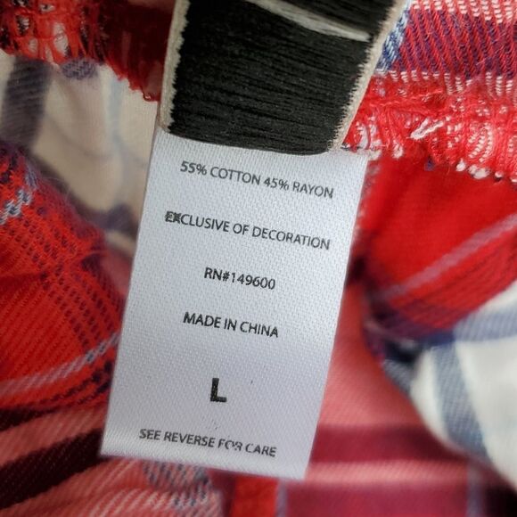 NEW L SMILE ED ELLEN DEGENERES buffalo plaid red sherpa HOLIDAY PAJAMAS NWT - Picture 14 of 16